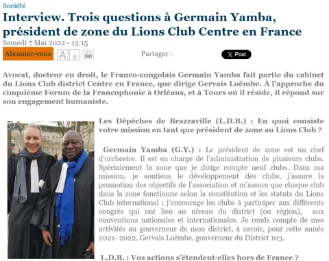 Interview. Trois questions à Germain Yamba